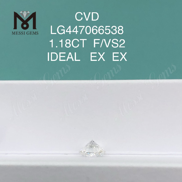 1,18 Karat F VS2 runder BRILLIANT-IDEAL-Diamant im CVD-Schliff, hergestellt im Labor