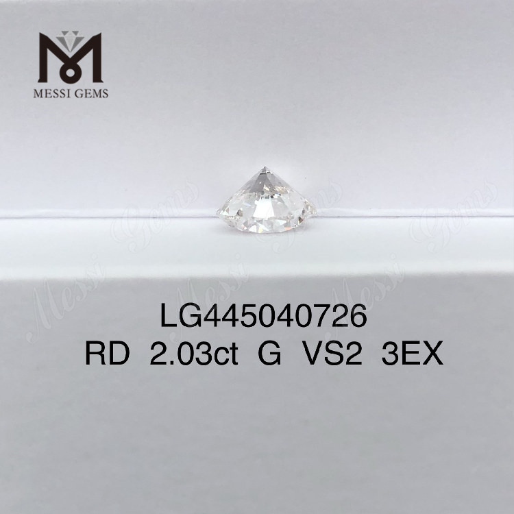 2,03 Karat G VS2 EX-Schliff, runde, im Labor gezüchtete Diamanten