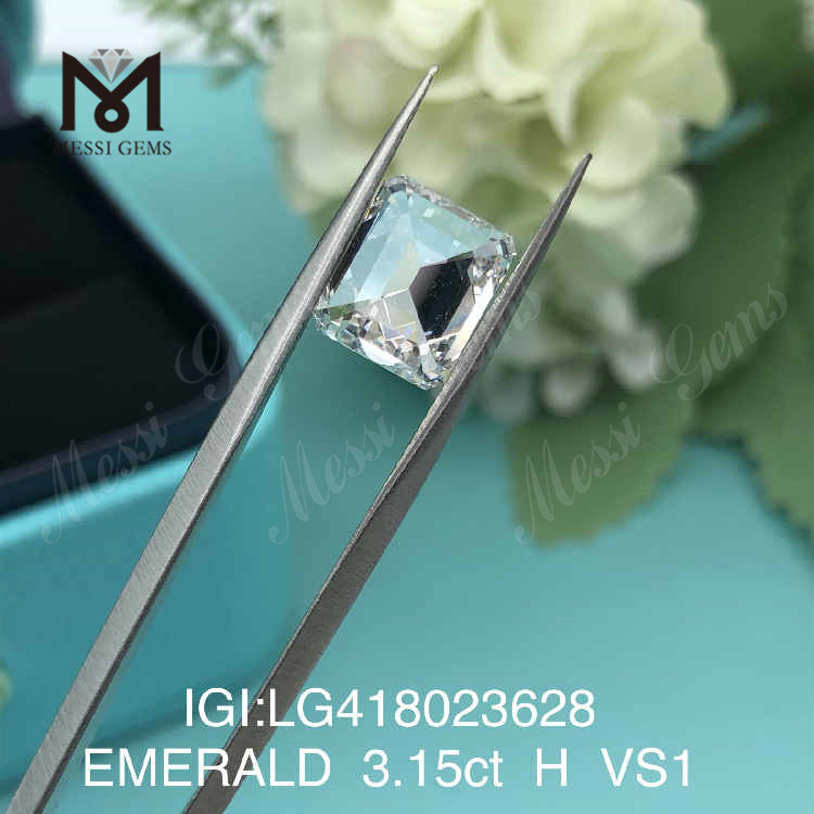 3,15 ct H/VS1 Labordiamant im Smaragdschliff EX VG