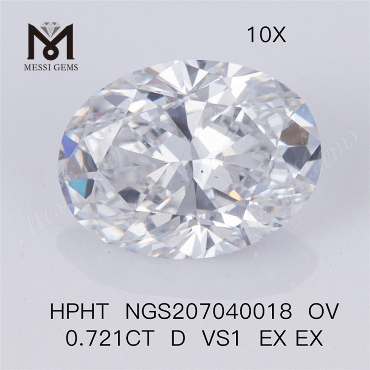 0,721 ct Ovalschliff HPHT D VS1 EX EX Labordiamantstein