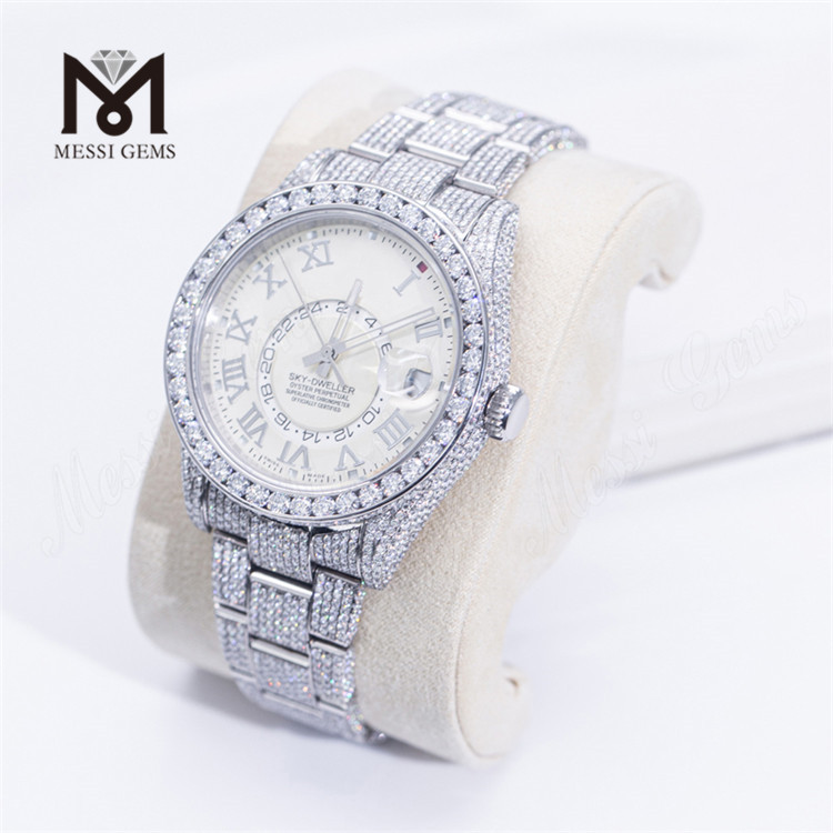 Custom Design Herren Damen Luxus Handset Iced Out Top Marke Moissanit Diamant Uhr