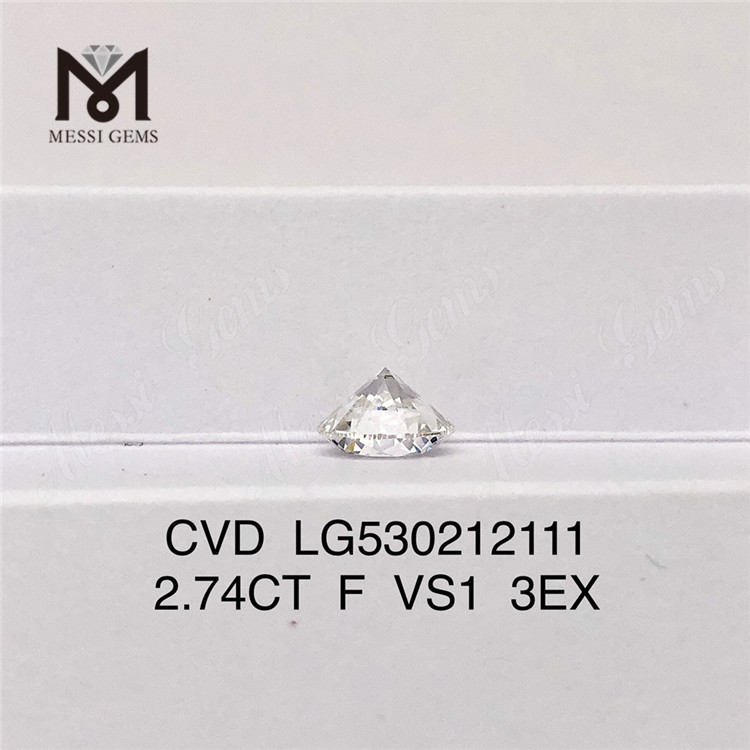 2,74 CT F VS1 3EX runder, synthetischer, im Labor gezüchteter Diamant zum Fabrikpreis 