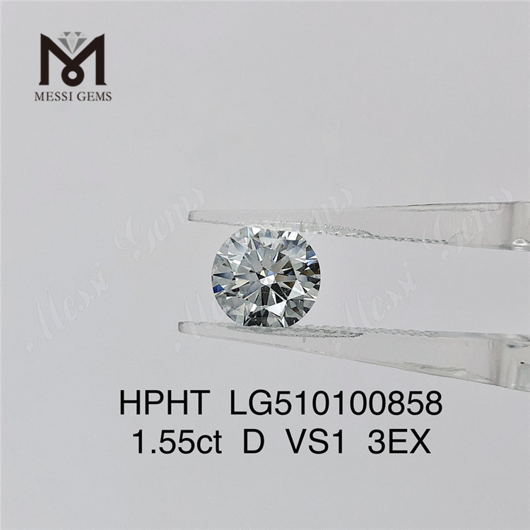 1,55 ct D vvs loser HPHT-Labordiamant im Angebot, runde Form, 3EX-Labordiamant im Angebot