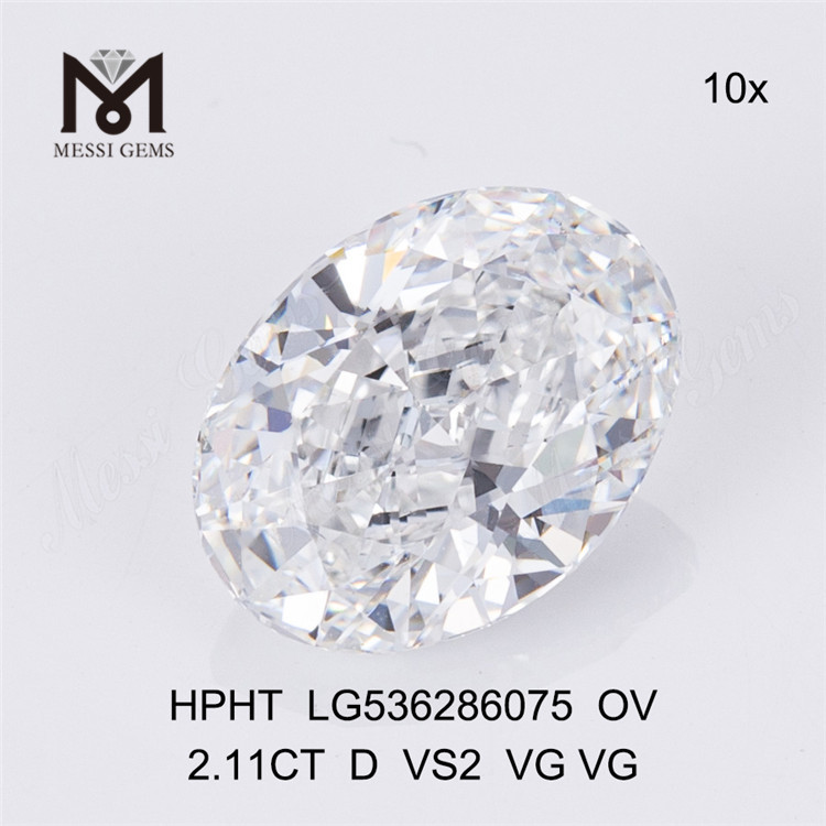 2,11 ct D HPHT Labordiamanten ovale HPHT künstliche Diamanten zum Großhandelspreis