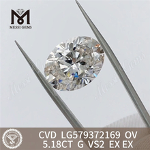 5,18 CT OV Form G VS2 EX EX Labor ovaler Diamant CVD LG579372169