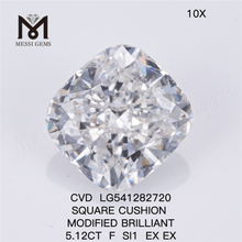 5,12 CT F SI1 EX EX MODIFIED Brillanter, im Labor gezüchteter Diamant im Kissenschliff