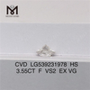 3,55 ct D HPHT Labordiamant VS HEART künstliche Diamanten auf Lager