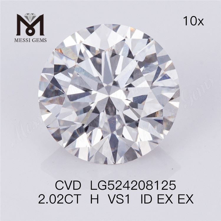 2,02 ct H VS1 runder Brillantschliff, IGI-Zertifikat, Kosten für künstliche Diamanten