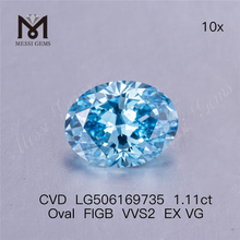 1,11 ct 7,75 x 5,94 x 3,62 mm Labordiamanten im Ovalschliff VVS2