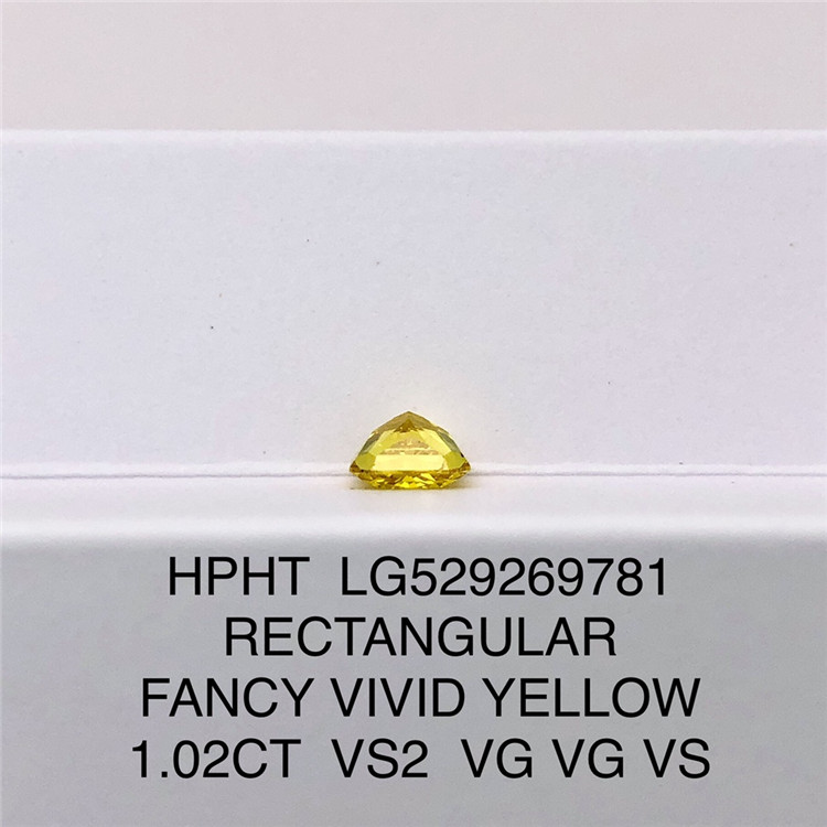 1,02 ct VS2 Gelber Labordiamant, RECHTECKIG, im Labor gezüchtete Diamanten, Großhandel LG529269781