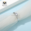 Classic Micro Inlays Vergoldeter 925er Silber 1 Karat DEF Moissanite Diamant-Schmuckring für Verlobung