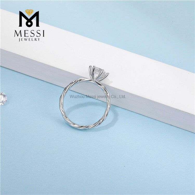 Großhandel 925 Sterling Silber Ringe Beste Moissanite Verlobungsringe für Mädchen