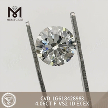  4,06 CT F VS2 ID CVD, im Labor gezüchtete Diamanten im Spezialschliff – Messigems LG618428983