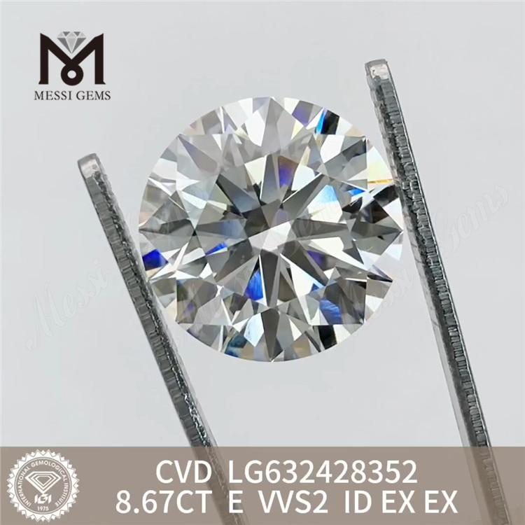 8,67 CT E hergestellte, nicht abgebaute Diamanten VVS2 ID CVD LG632428352丨Messigems 