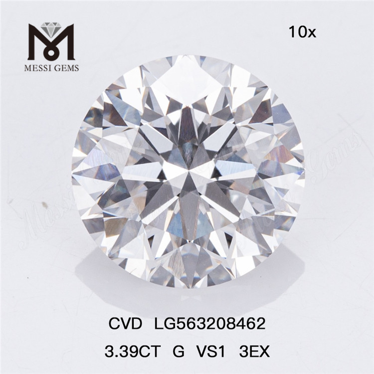 3,39 CT G VS1 3EX CVD Lab Grown Diamond LG563208462丨Messigems