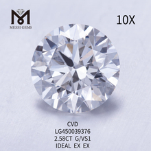 2,58 Karat G VS1 IDEL Cut Runde CVD-Labordiamanten