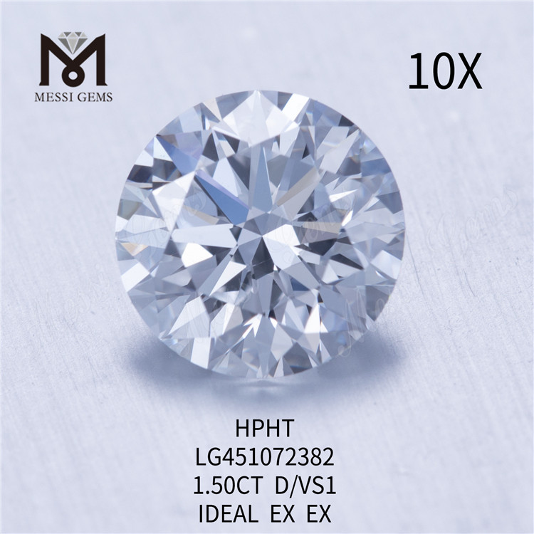 1,50 Karat D runder, im Labor gezüchteter Diamant HPHT