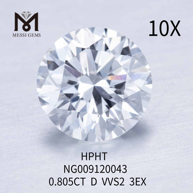 0,805 CT runder, im Labor hergestellter Diamant D VVS2 3EX, lose synthetische Diamanten