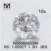 I-Farbe, loser Edelstein, synthetischer Diamant, 1,020 ct SI1 RD-Form