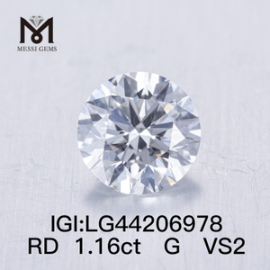 1,16 Karat G VS2 Runde IDEAL 2EX im Labor gezüchtete Diamanten 1 Karat