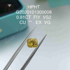 0,81 ct FiY-Diamanten im Labor, Farbe Kissenschliff VS2