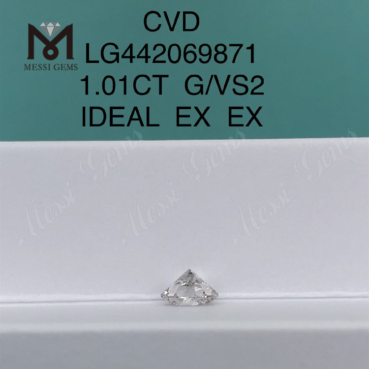 1,01 Karat G VS2 Runde BRILLIANT IDEAL im Labor hergestellte Diamanten