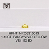 1,10 ct VS1 EX EX Fancy Vivid Yellow Radiant Cut, im Labor gezüchteter, strahlender Diamant