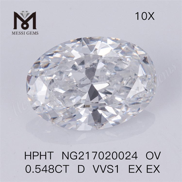 HPHT OVAL 0,548 ct D VVS1 EX EX synthetischer Diamantstein