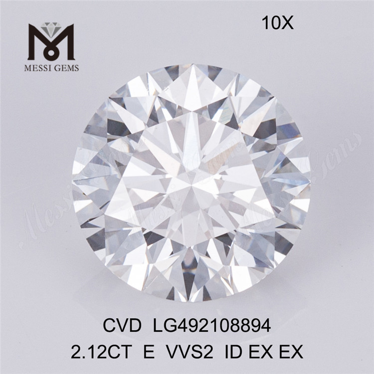 2,12 ct E VVS CVD-Diamanten, rund, 2 ct, lose Labordiamanten im Angebot