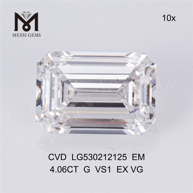 4,06 ct G CVD-Diamant VS1 EMERALD CUT, im Labor gezüchteter Diamant zum Verkauf