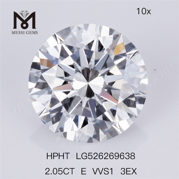 2,05 CT E VVS1 3EX Labordiamant HPHT Runder Labordiamant 