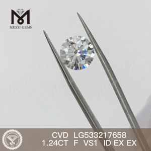 1,24 ct F runder CVD-Diamant aus künstlicher Herstellung vs. RD CVD-Diamant zum Fabrikpreis