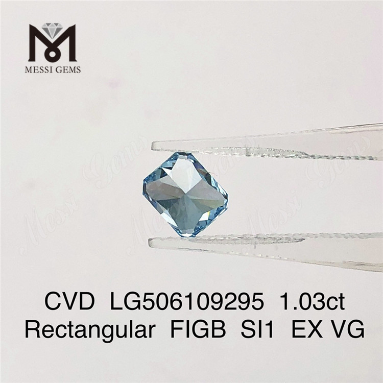 1,03 ct rechteckiger FIGB SI1 EX VG im Labor gezüchteter Diamant CVD LG506109295