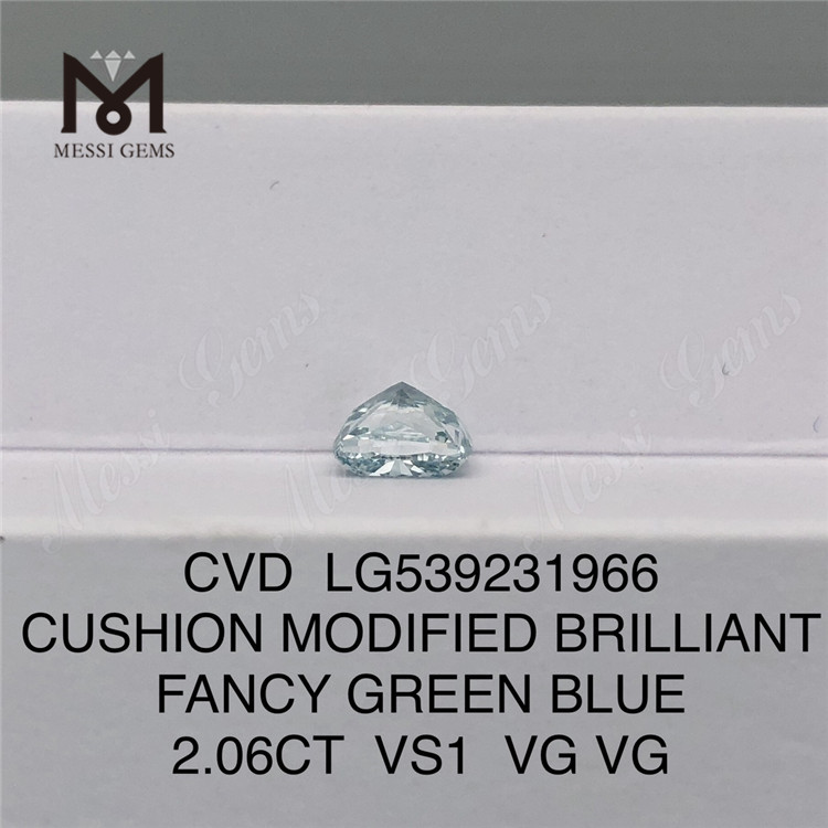 2,06 ct Kissen-CVD-Diamant Großhandel mit Fancy Green Blue Lab Grown Diamond Lieferanten