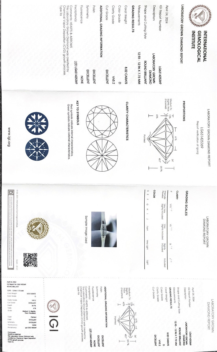 8ct weiße, lose gefertigte Diamanten