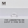 8,07 CT D VVS2 EX EX 8 Karat EM CVD im Labor gezüchtete Diamanten CVD LG602357748