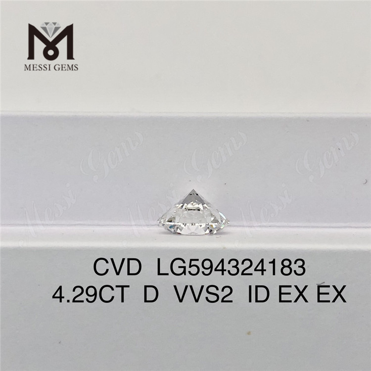 4.29CT D VVS2 ID EX EX 4ct CVD-Diamanten zu verkaufen LG594324183丨Messigems