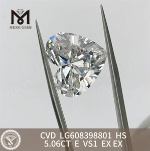 5,06 CT E VS1 HS, bester Diamant, iGI-zertifizierter nachhaltiger Luxus, Messigems CVD LG608398801 