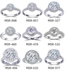 Individueller Luxus-Design-Hochzeitsschmuck für Damen, 14-karätiger 18-karätiger runder Halo-Verlobungsring