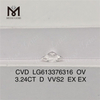 3,24 CT OV D VVS2 CVD im Labor hergestellter Diamant Großhandelspreis LG613376316丨Messigems