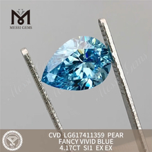 4,17 ct PEAR FANCY VIVID BLUE SI1 CVD 4 ct Fabrikdiamanten LG617411359