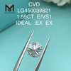 1,59 Karat E VS1 runder, im Labor hergestellter IDEL CUT-Diamant, CVD