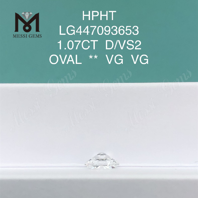 1,07 Karat D VS2 Clarity Grade OVAL Labordiamanten HPHT