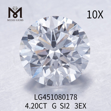 4,2 ct G SI2 RD 3EX Labordiamanten mit Schliffqualität, 4 Karat