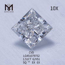 1,51 Karat G VS1 HPHT PRINCESS CVD-Diamanten aus dem Labor