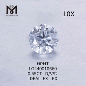 0,55 CT D/VS2 runde kultivierte Diamanten, IDEAL