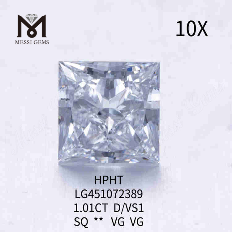 1,01 CT D/VS1 Quadratische synthetische Diamanten zum Verkauf VG