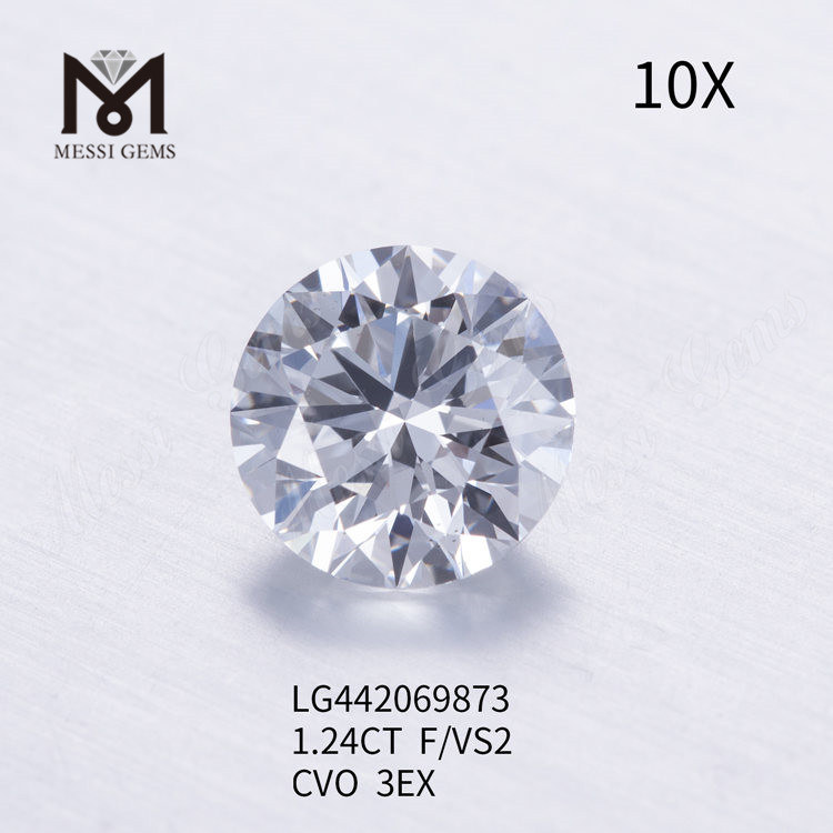 1,24 Karat F VS2 Runde BRILLIANT IDEAL handgefertigte Diamanten