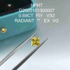 0,69 ct FIY-farbiger, ausgefallener, gelber, im Labor gezüchteter Diamant VS1 im Radiant-Schliff 