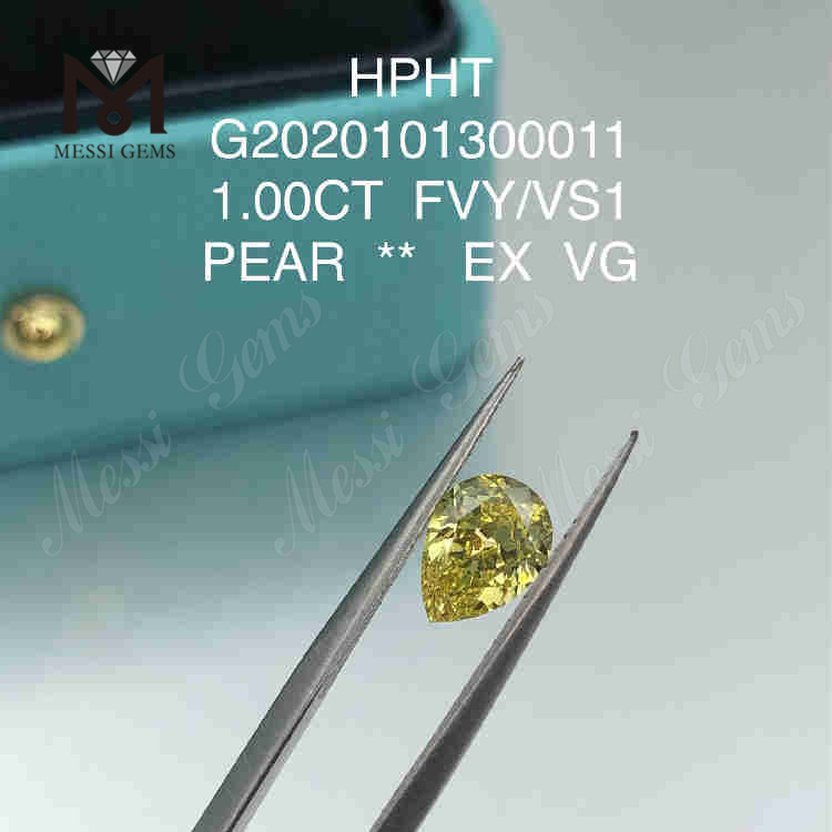 1 ct FVY VS1 Öko-Labordiamanten im PEAR-Schliff EX